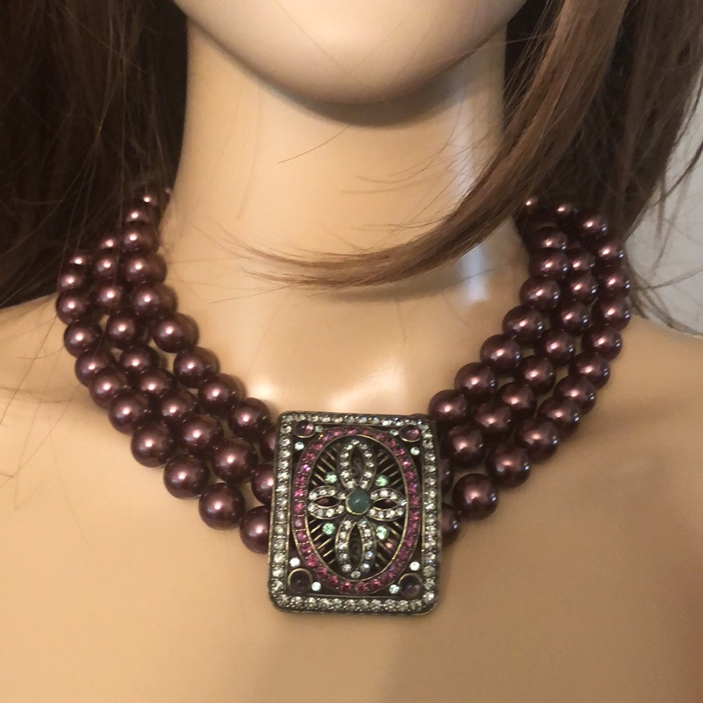 Beautiful Multicolored Gem Heidi Daus Necklace EUC